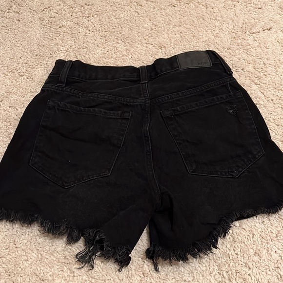 Aeropostale New Black Denim Shorts 90's High Rise Cut - Picture 4 of 4